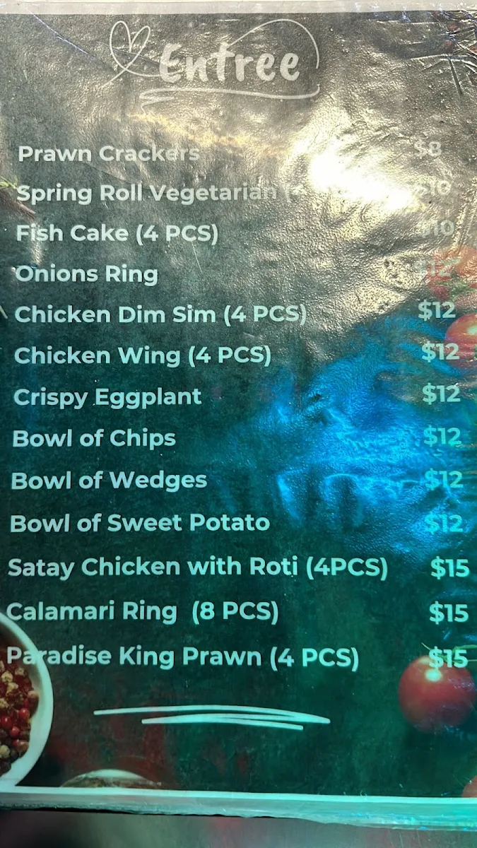 Menu, The Exclusive Thai Kitchen