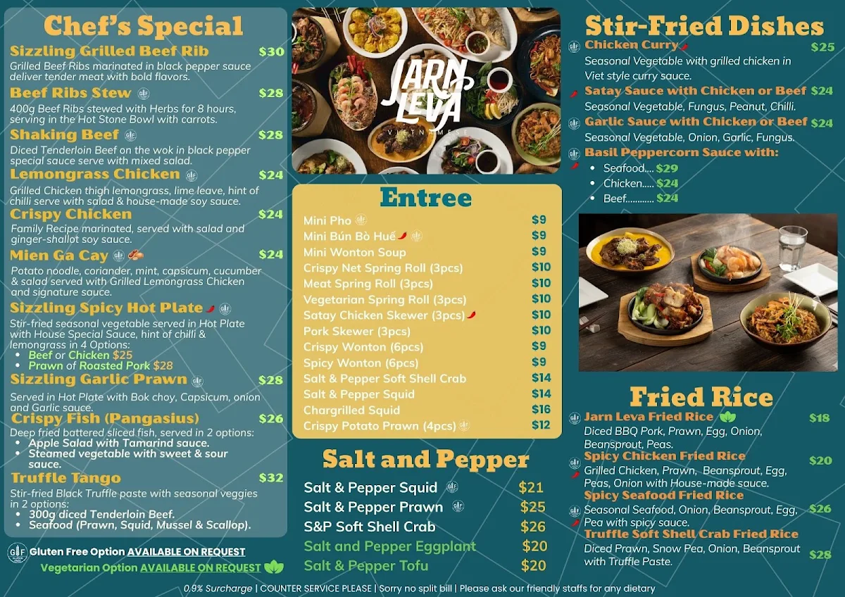 Menu, Jarn Leva Vietnamese TTP