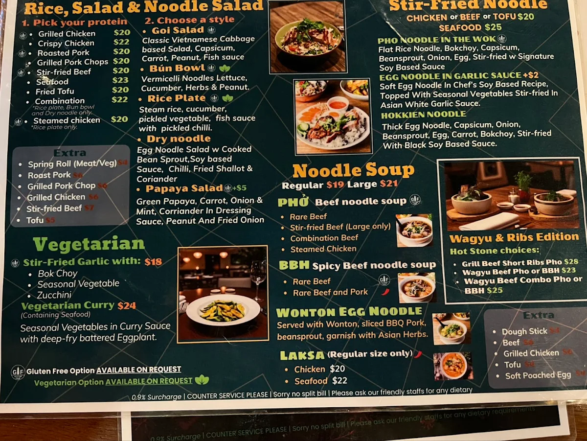 Menu, Jarn Leva Vietnamese TTP