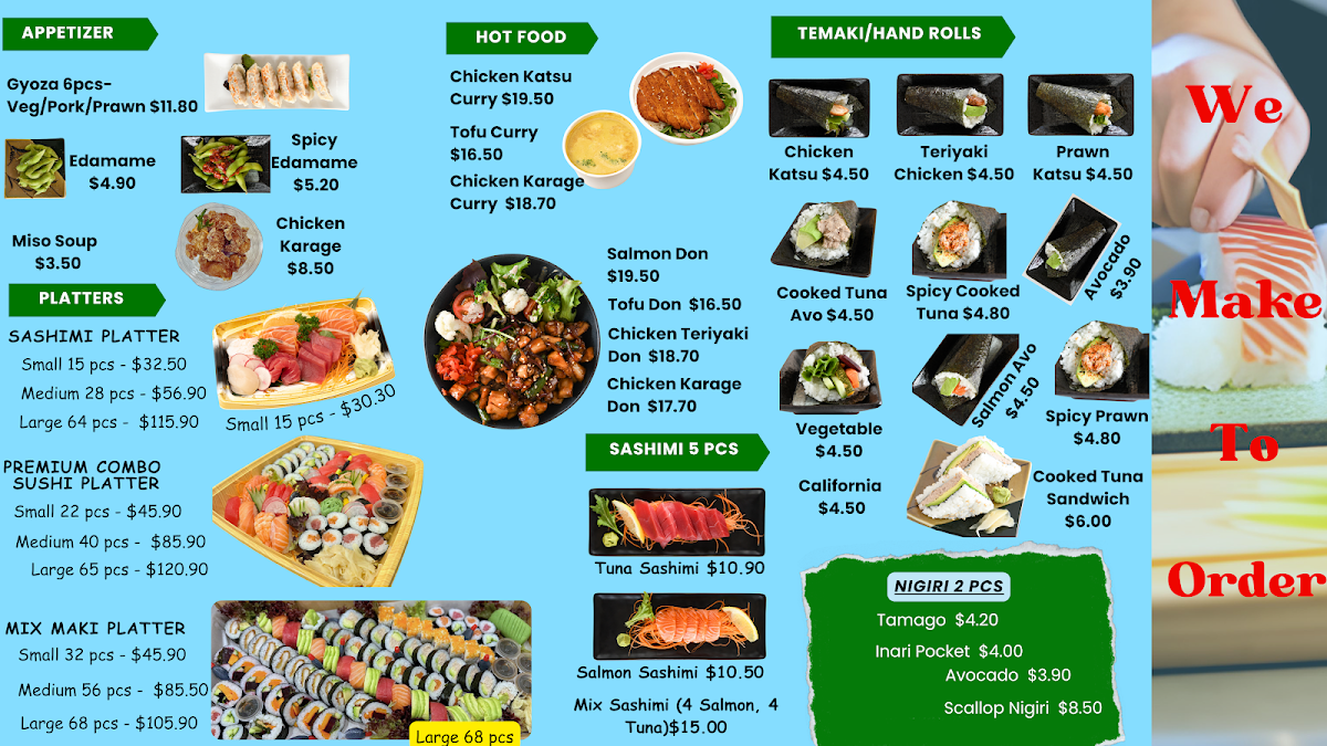 Menu, Wabi Sushi