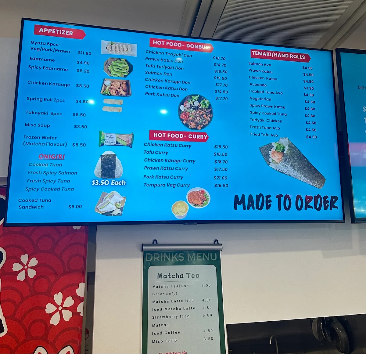 Menu, Wabi Sushi