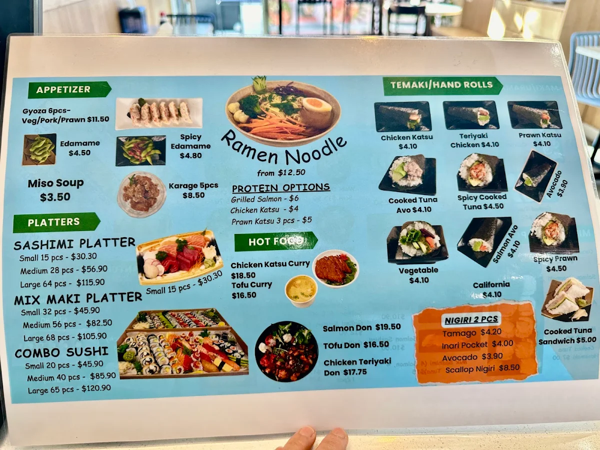 Menu, Wabi Sushi