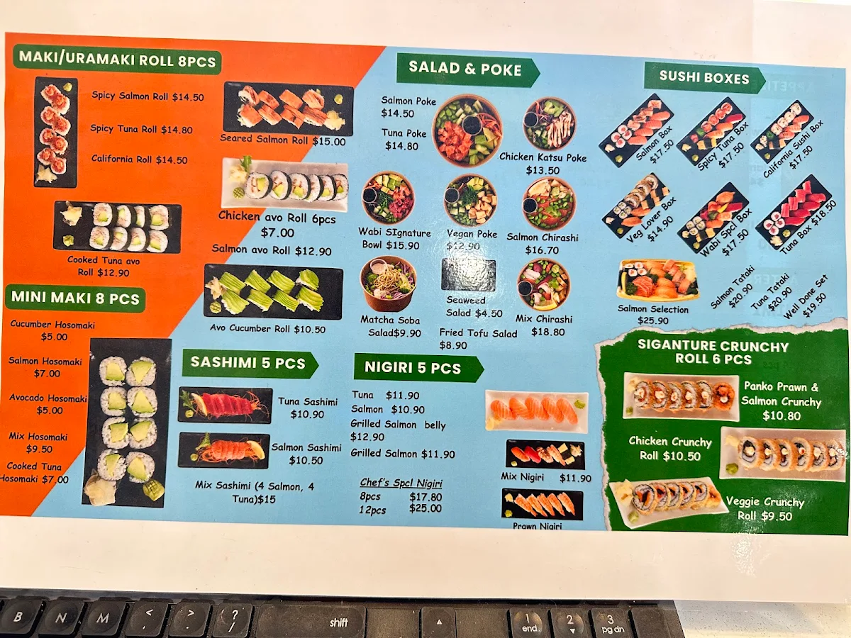 Menu, Wabi Sushi