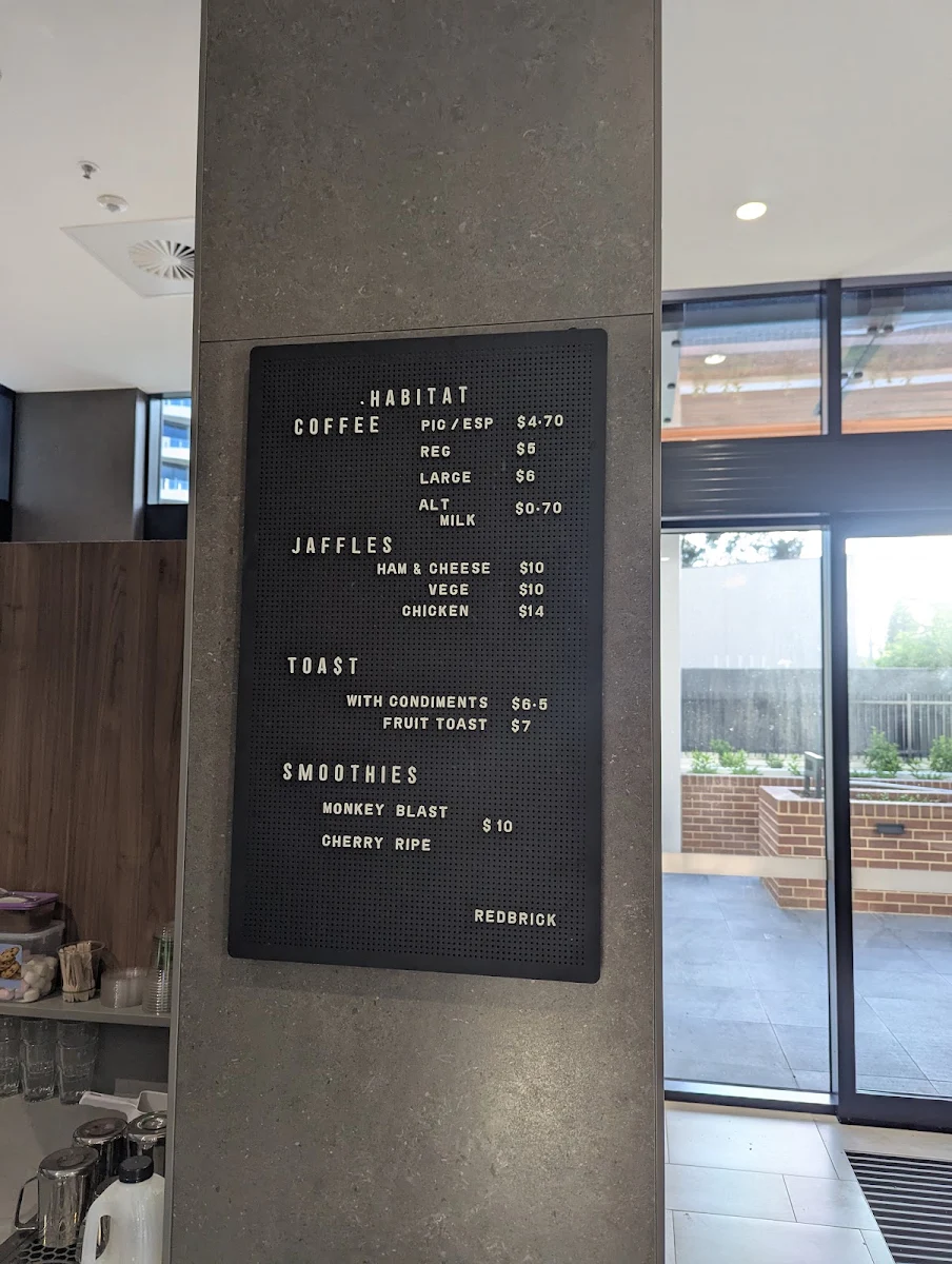 Menu, Habitat Espresso