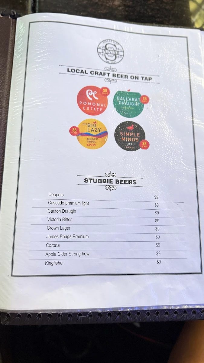 Menu, Spirit of Punjab