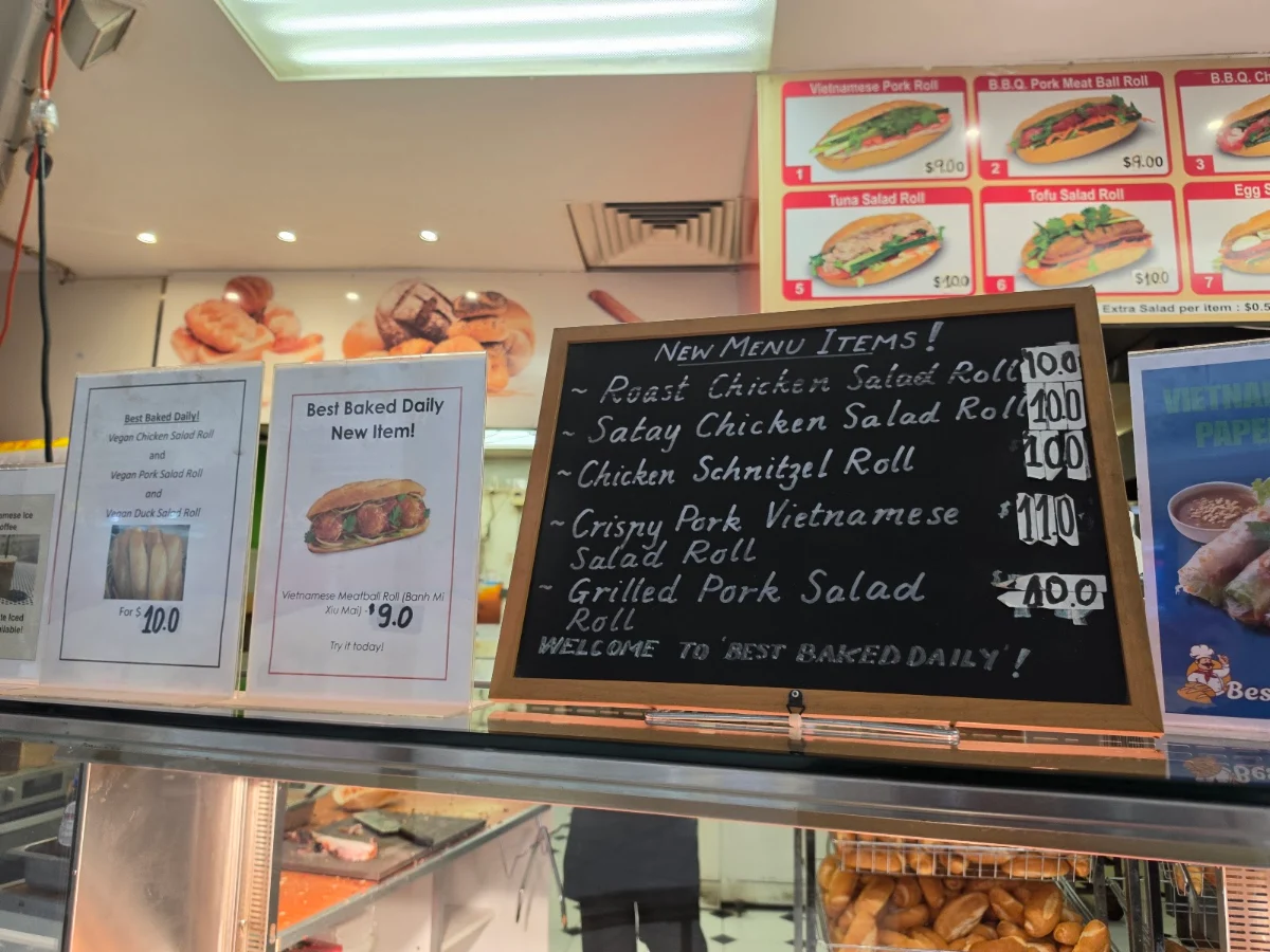 Menu, Best Baked Daily