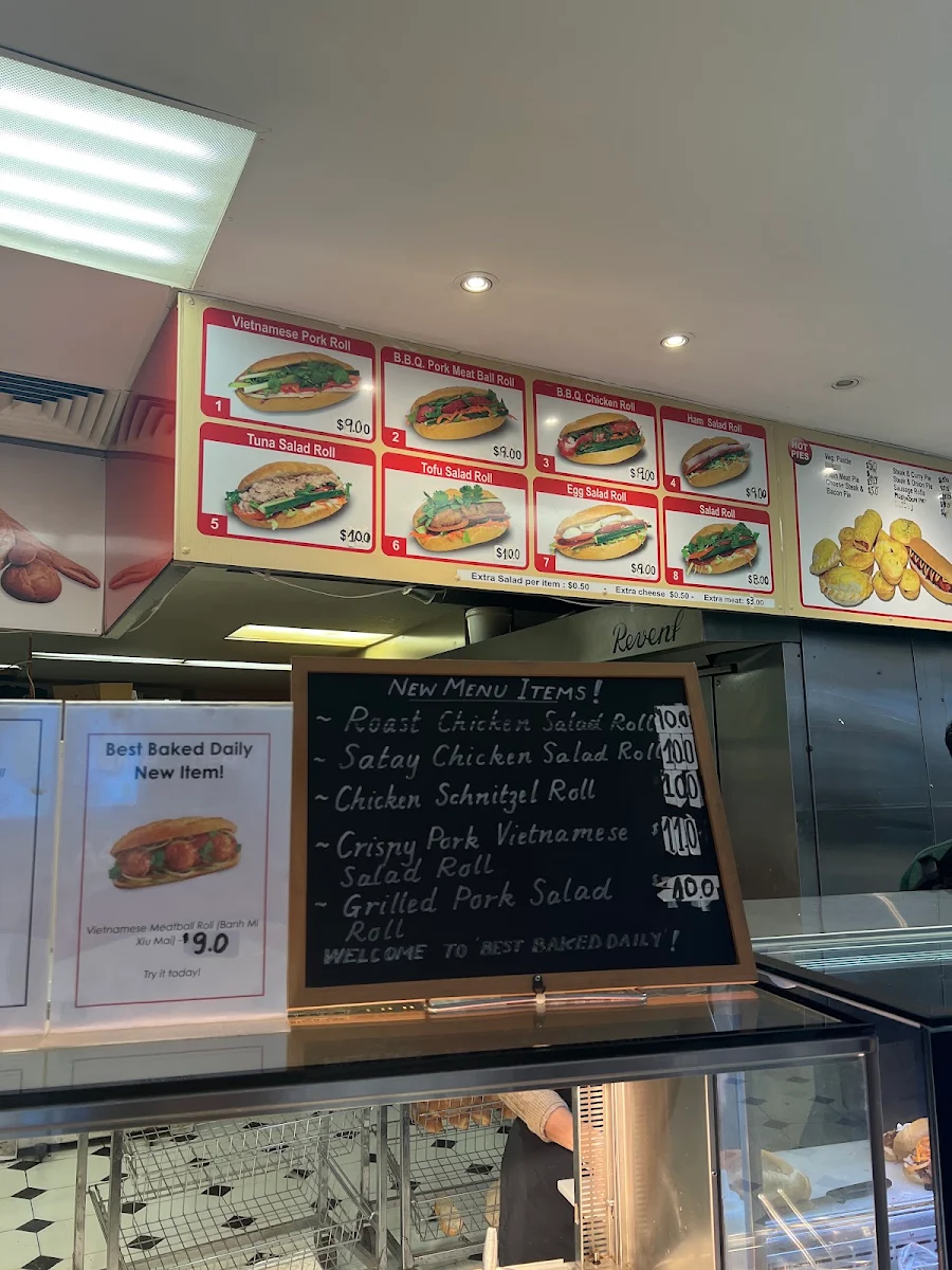 Menu, Best Baked Daily