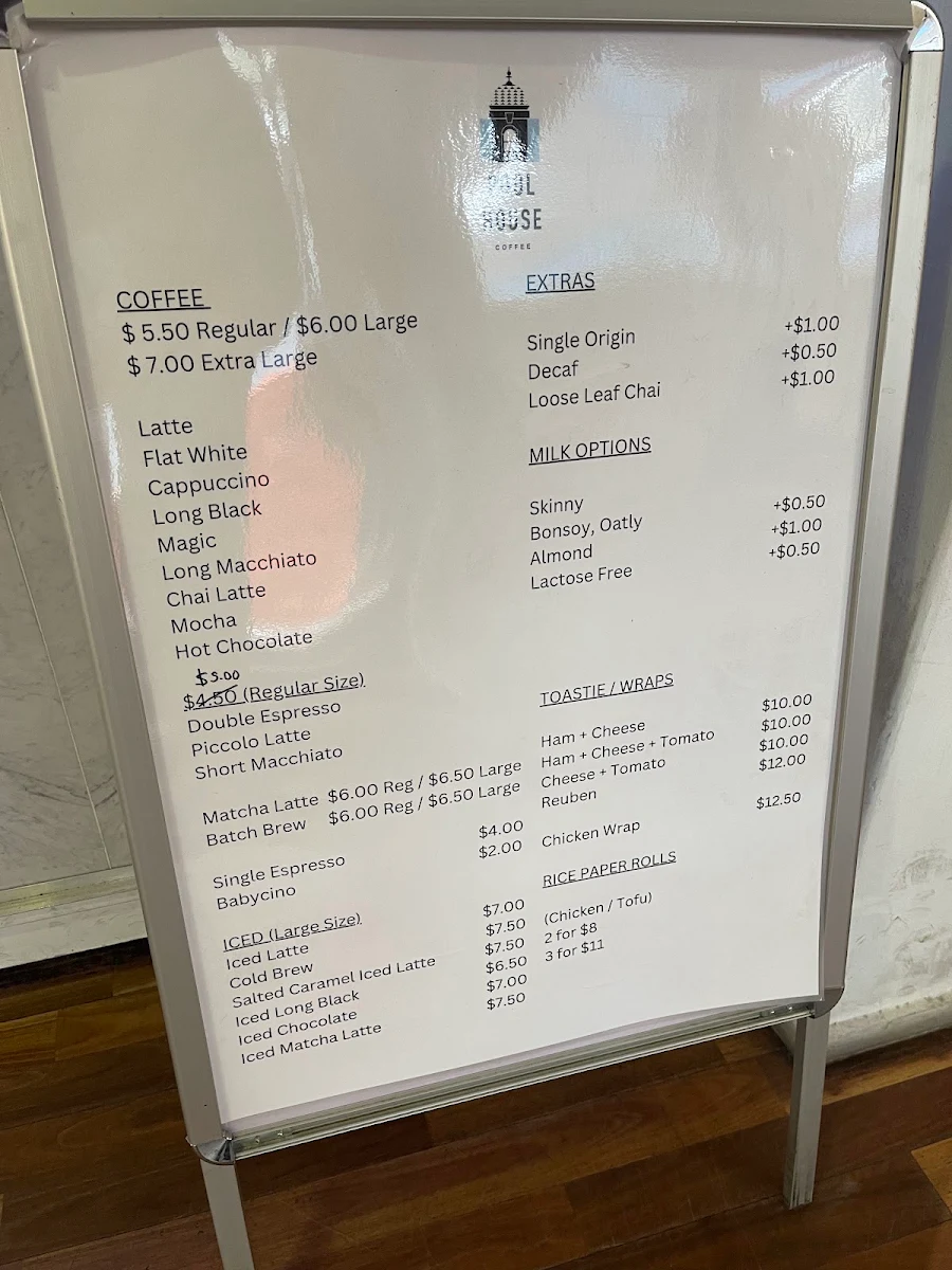 Menu, Poolhouse Coffee