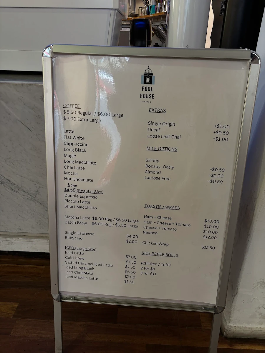 Menu, Poolhouse Coffee