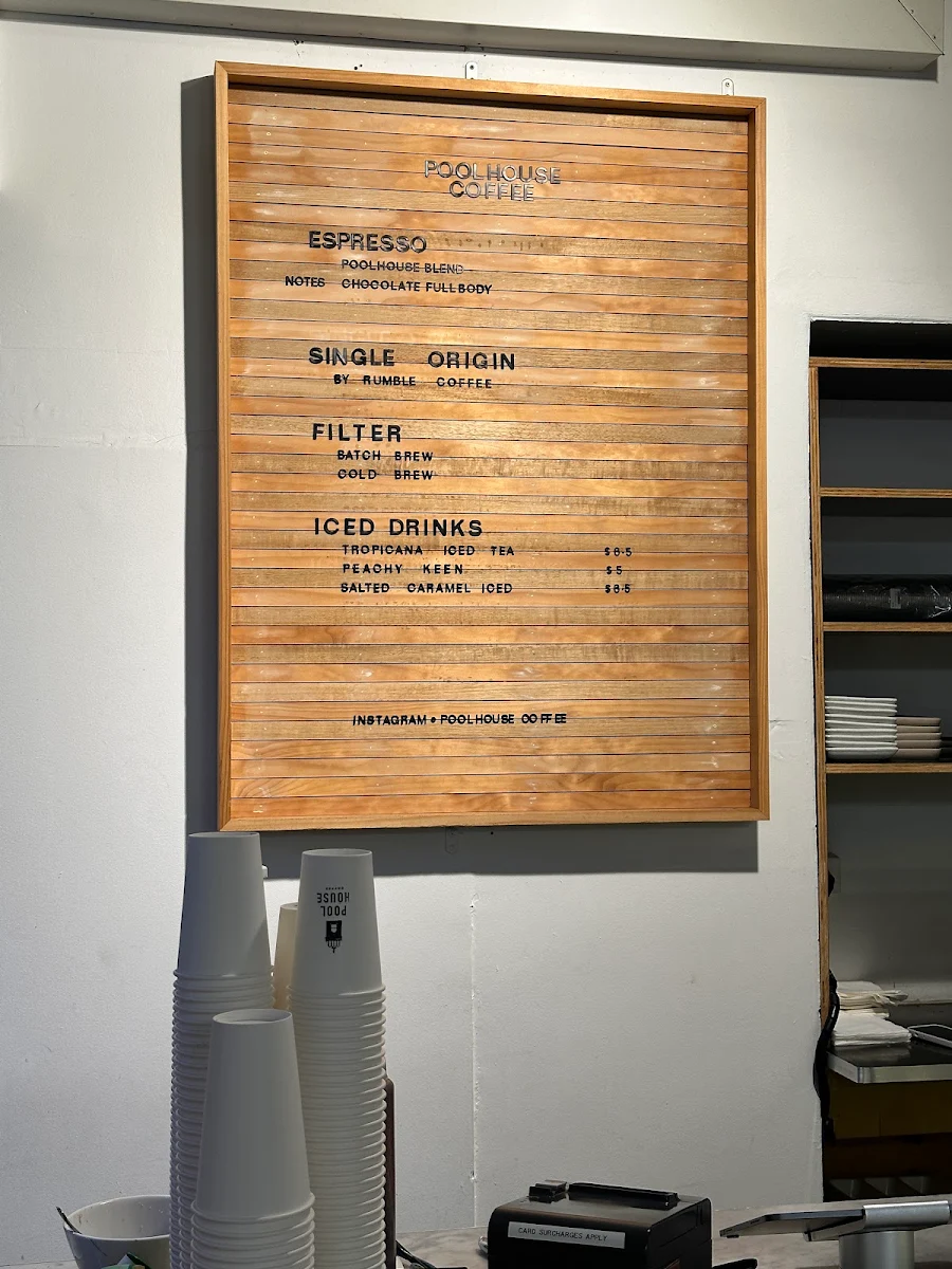 Menu, Poolhouse Coffee