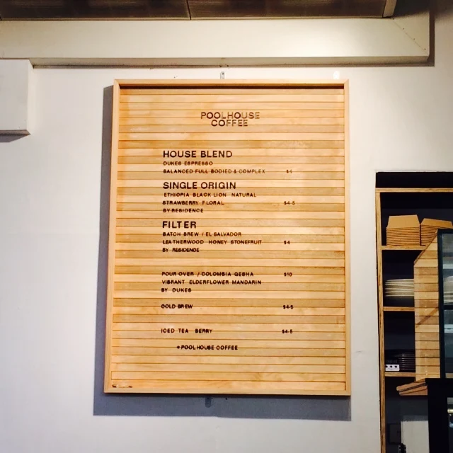 Menu, Poolhouse Coffee
