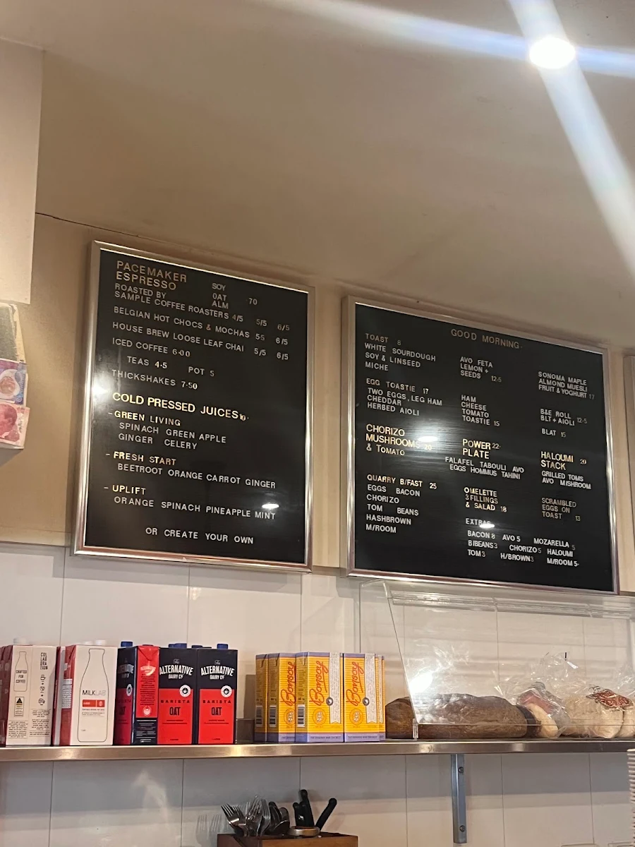 Menu, Quarry Street Coffee House Ultimo