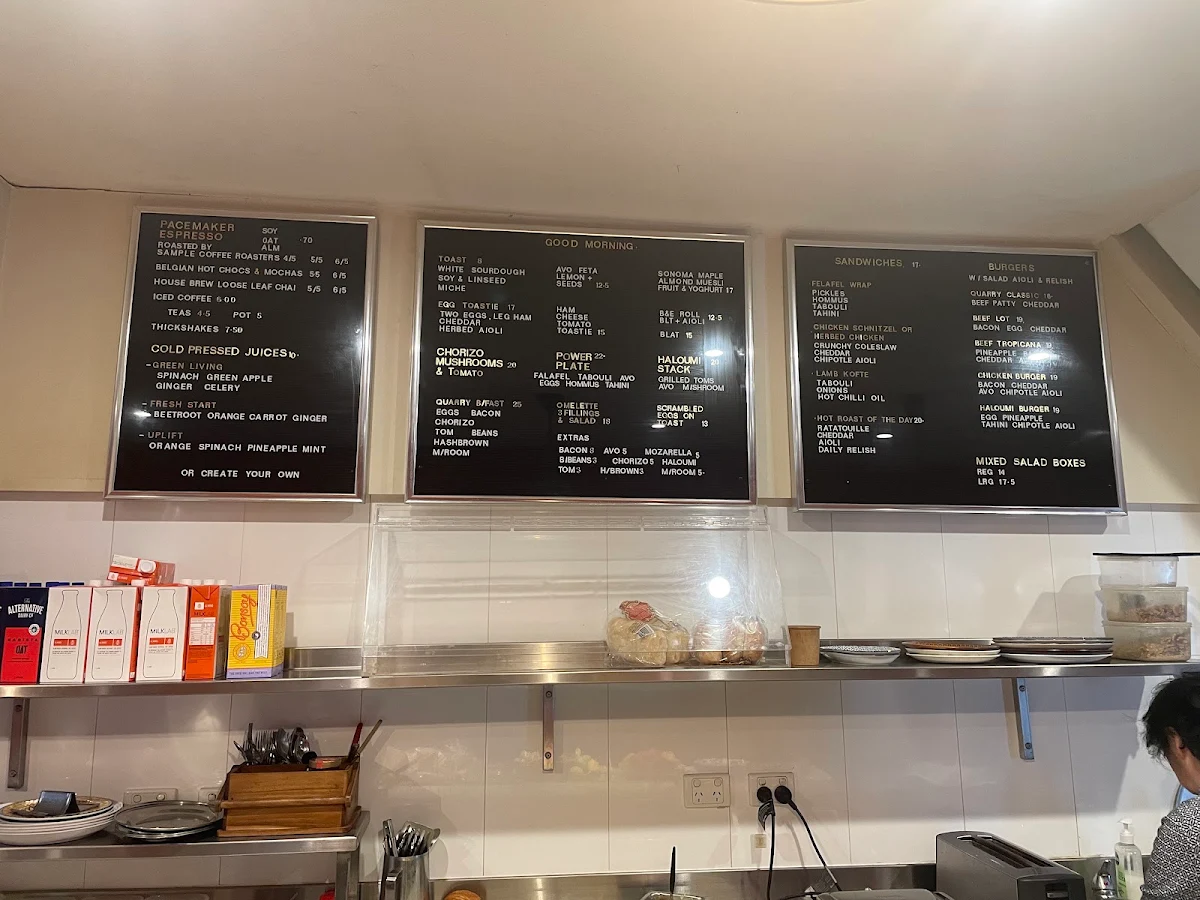 Menu, Quarry Street Coffee House Ultimo