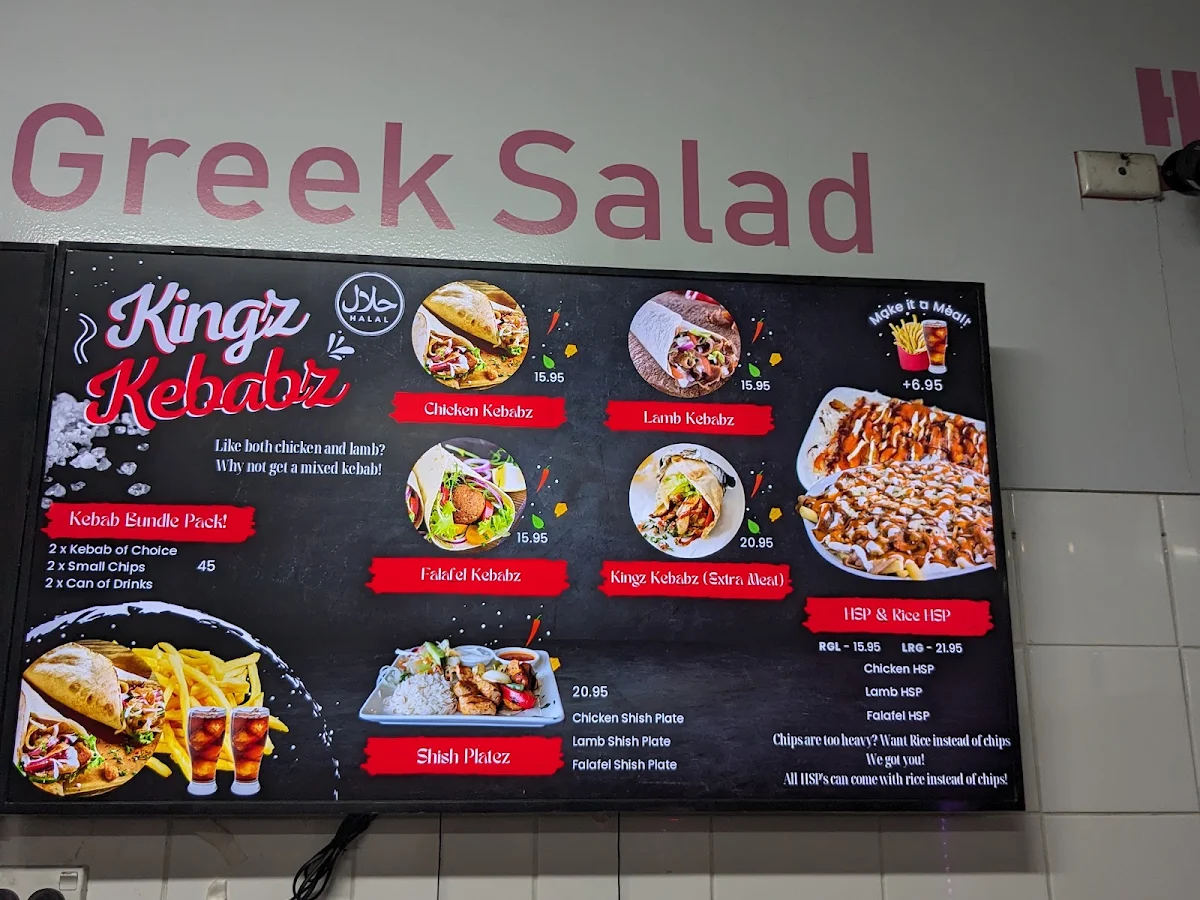 Menu, Kingz Kebabz