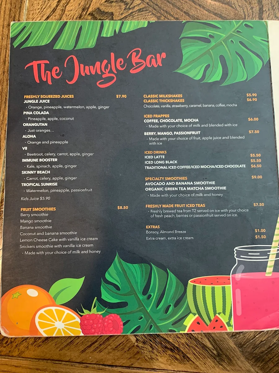 Menu, Coco Cafe