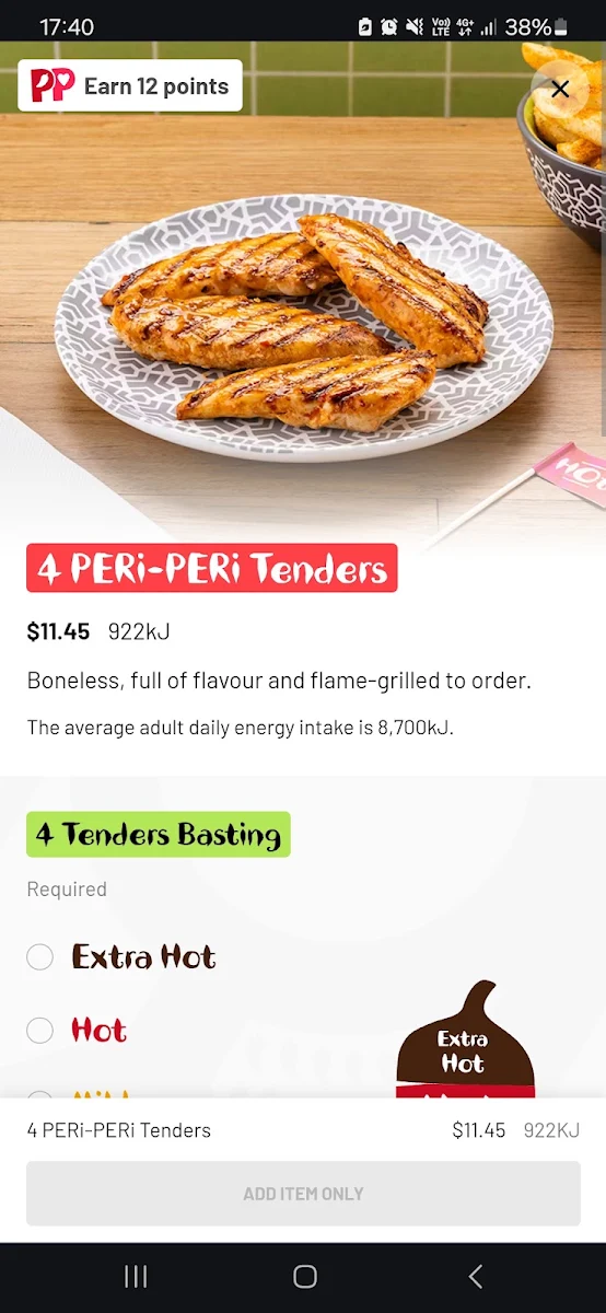 Menu, Nando's Braeside