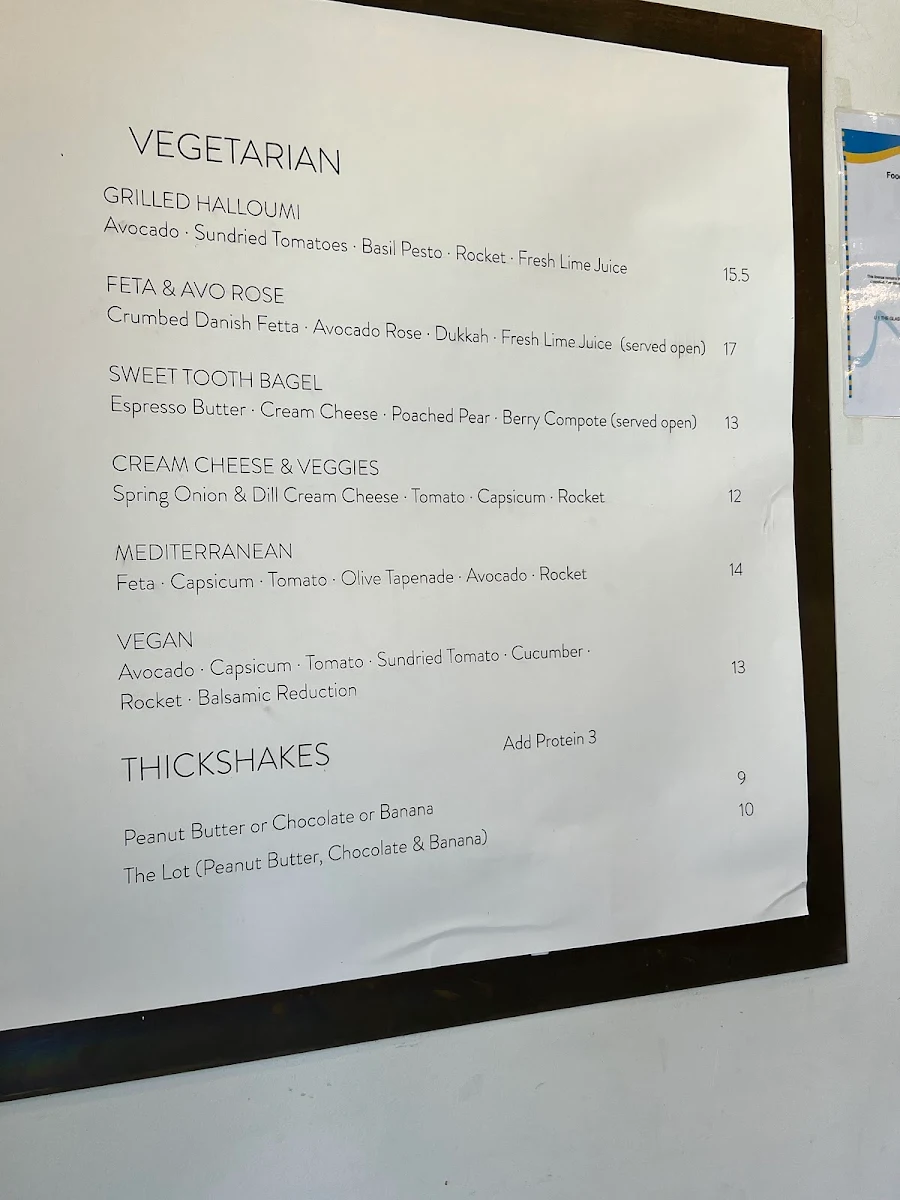 Menu, NYC Bagel Deli