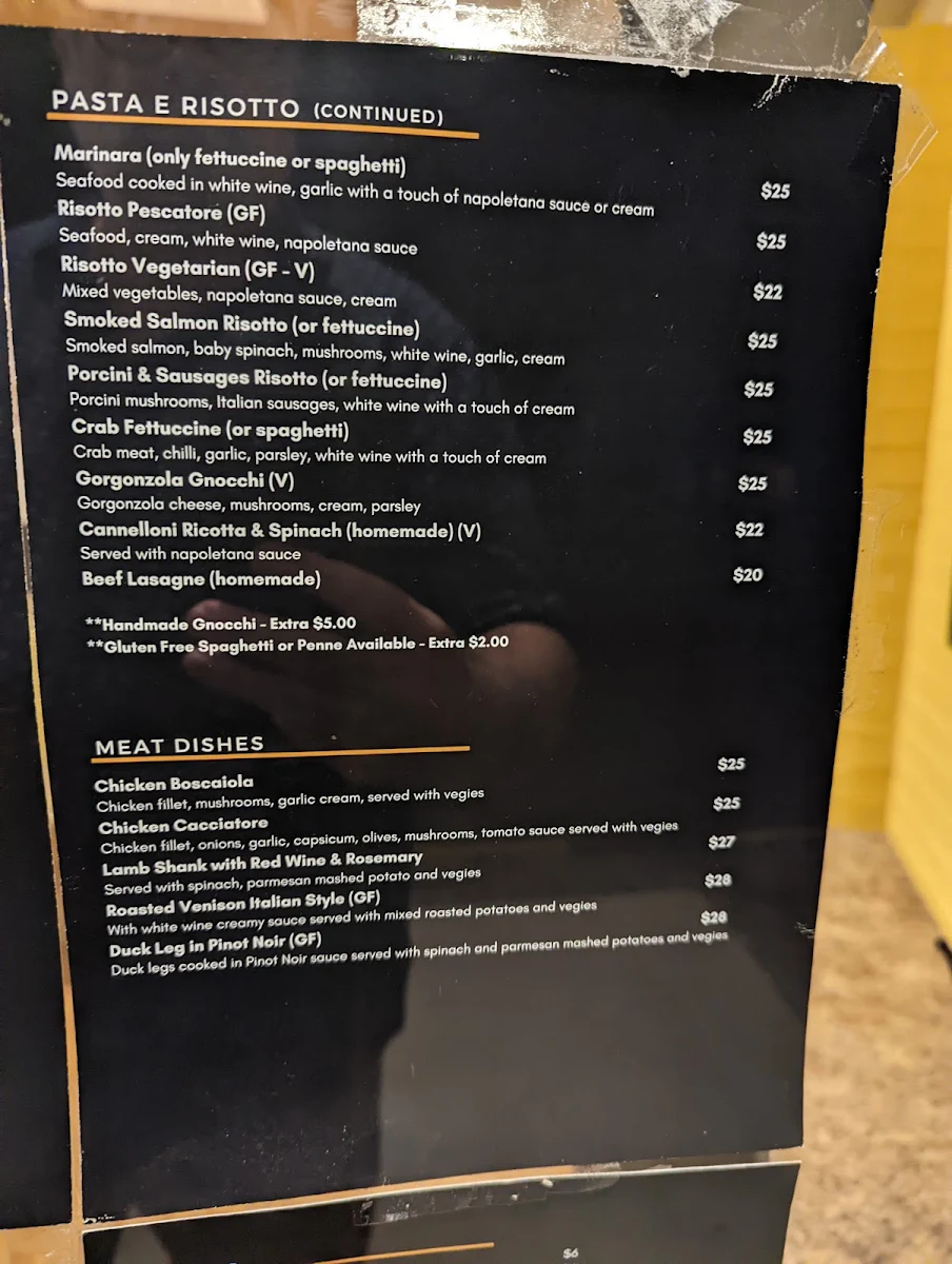 Menu, Santinis Restaurant & Bar