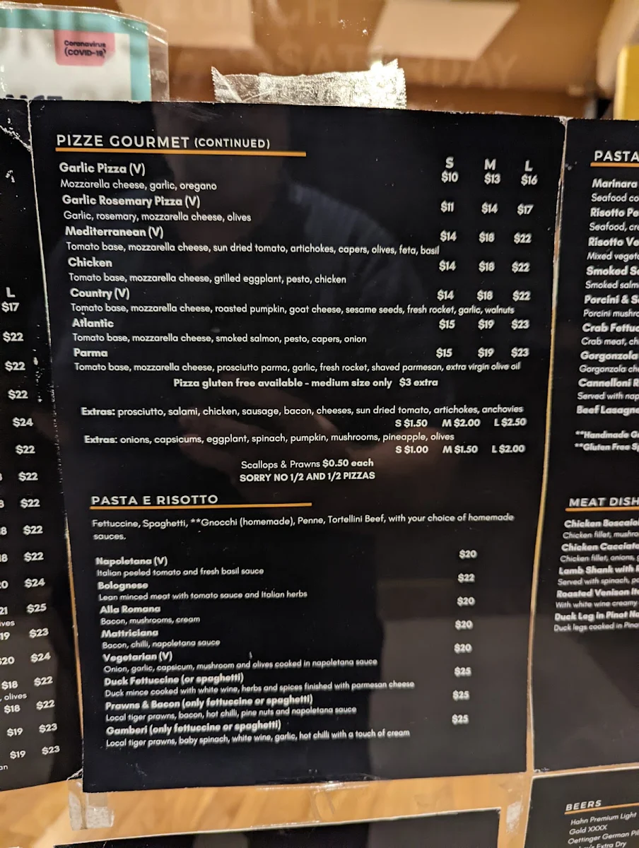 Menu, Santinis Restaurant & Bar