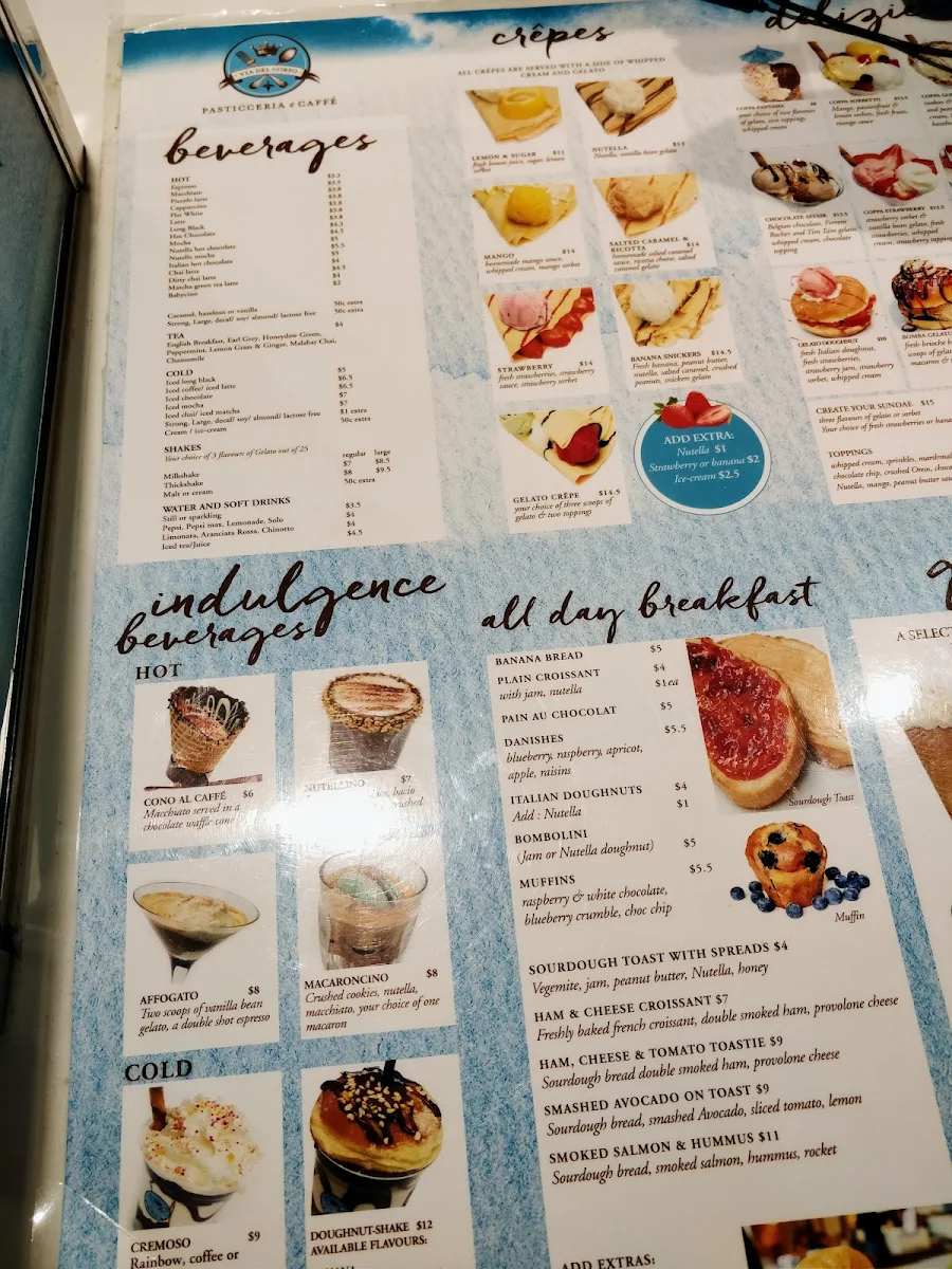 Menu, Via del Corso