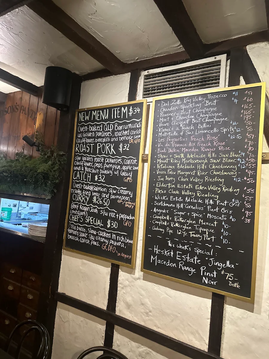 Menu, The Sherlock Holmes