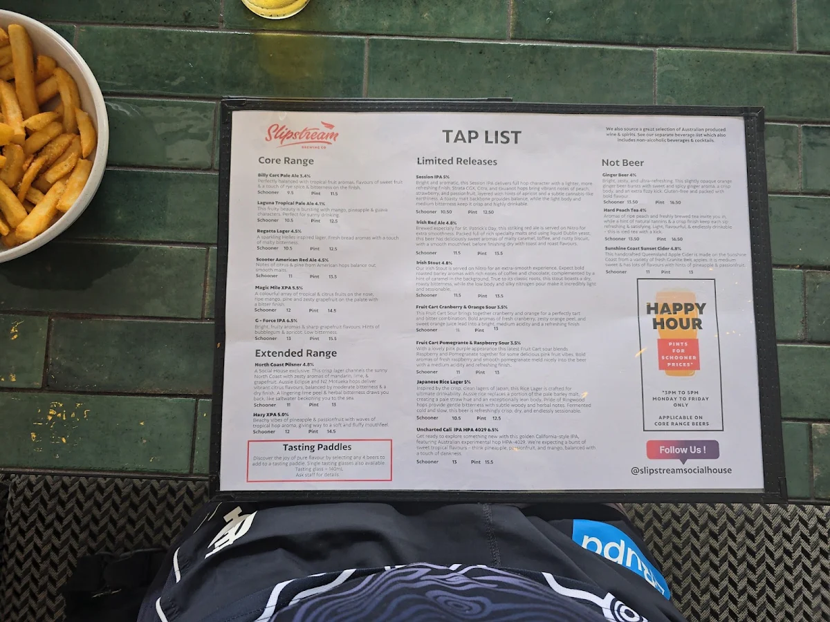Menu, Slipstream Brewing Social House