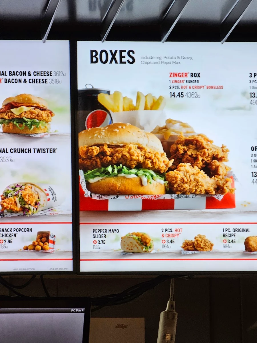 Menu, KFC Top Ryde Food Court