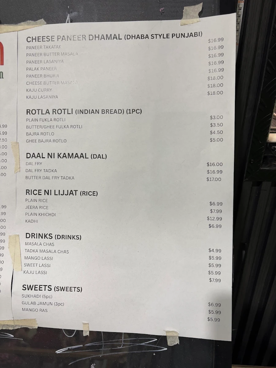 Menu, Gopi Ka Chatka Clayton