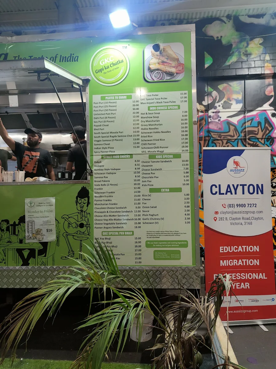 Menu, Gopi Ka Chatka Clayton