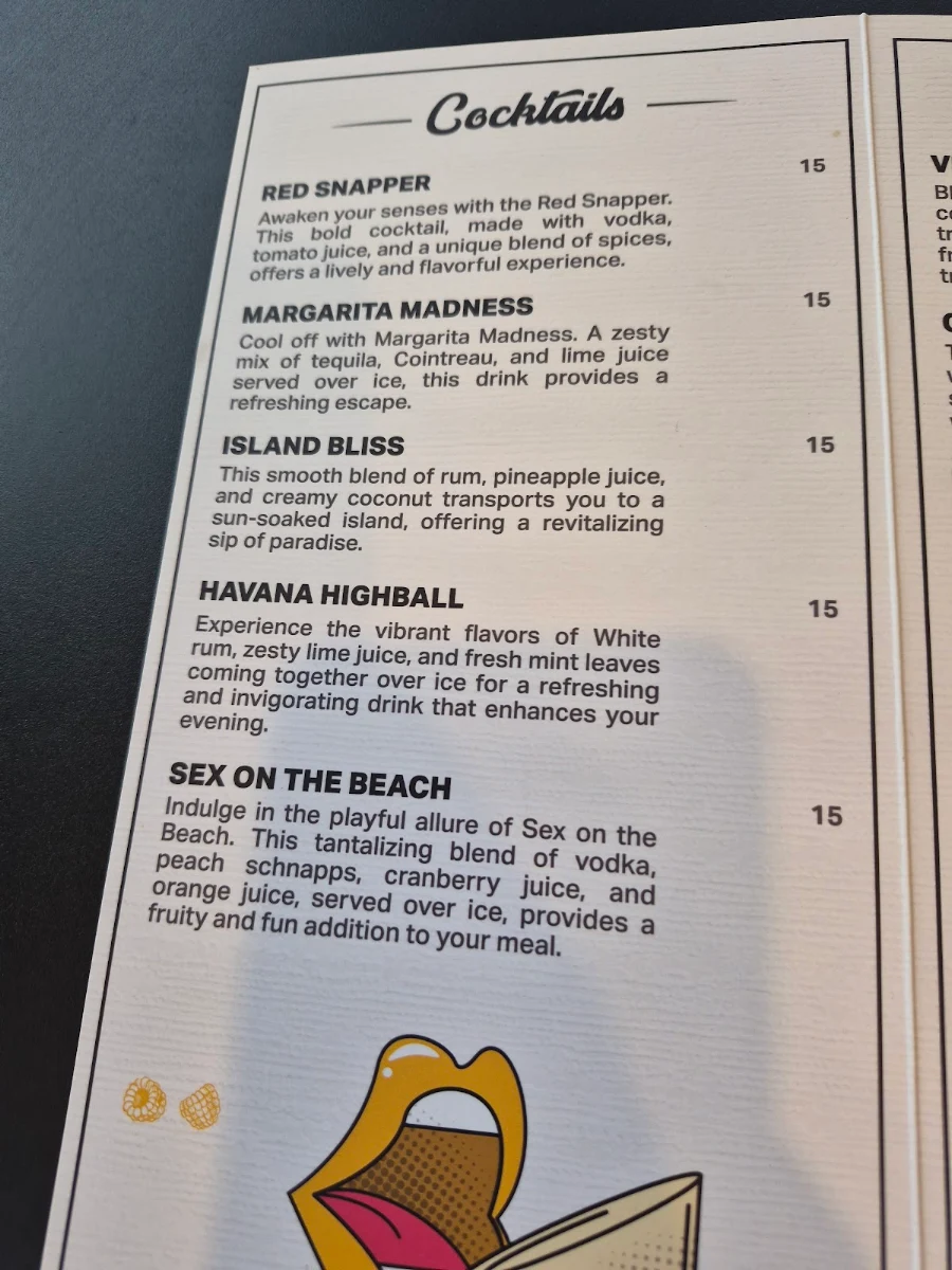 Menu, LA Burgers and Shakes