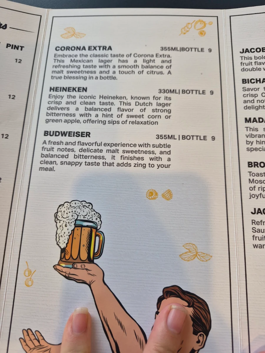 Menu, LA Burgers and Shakes