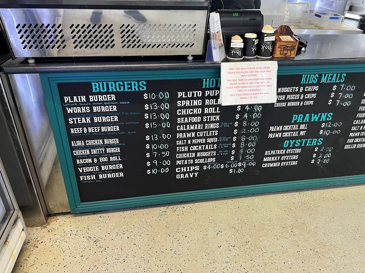 Menu, Stone's Oysters & Seafood Harrington
