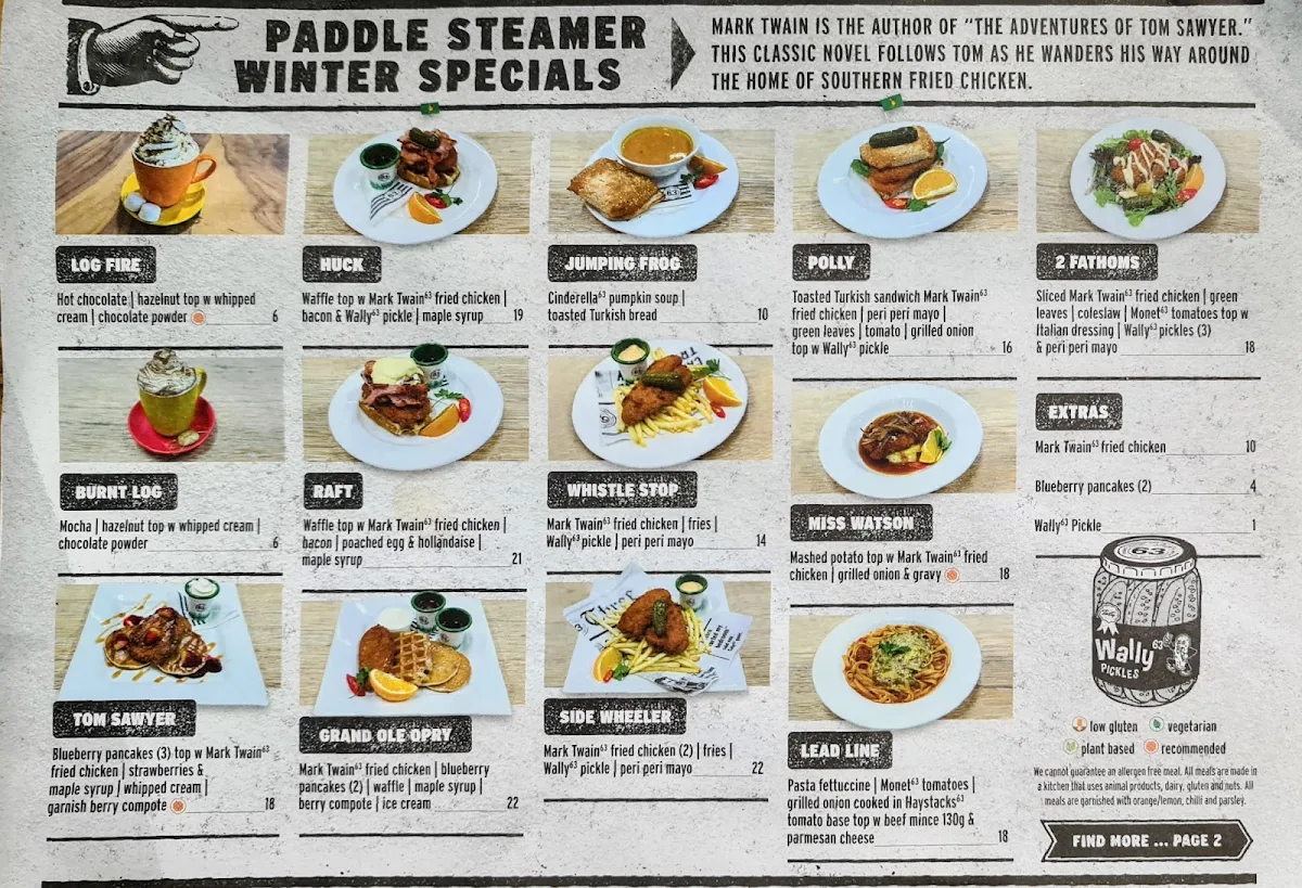 Menu, Cafe 63 Beaudesert Fair