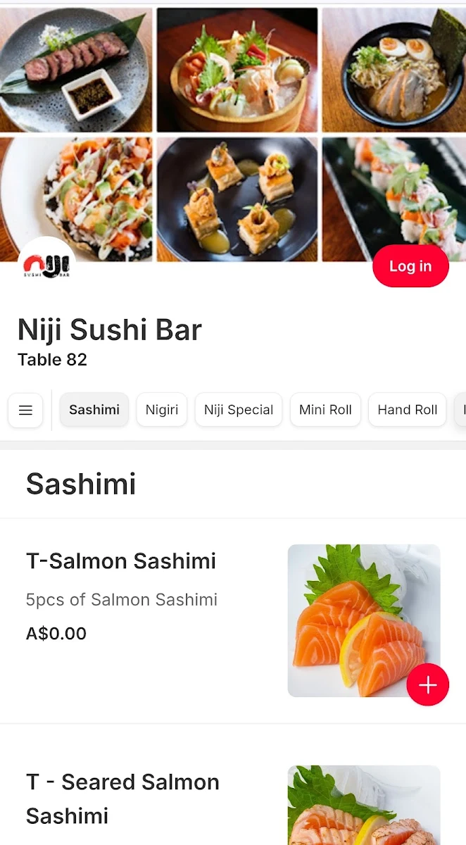 Menu, Niji Sushi Bar Kingsford