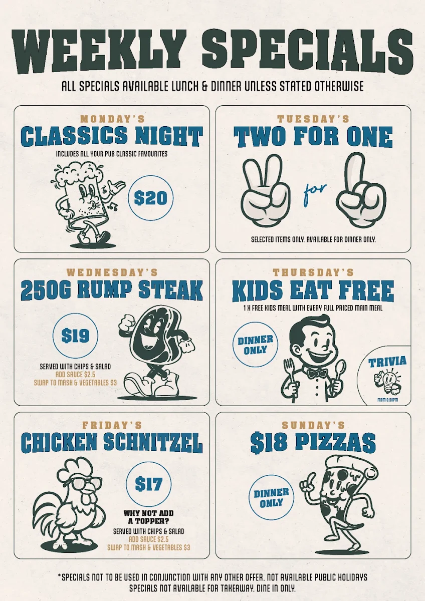 Menu, Bago Tavern