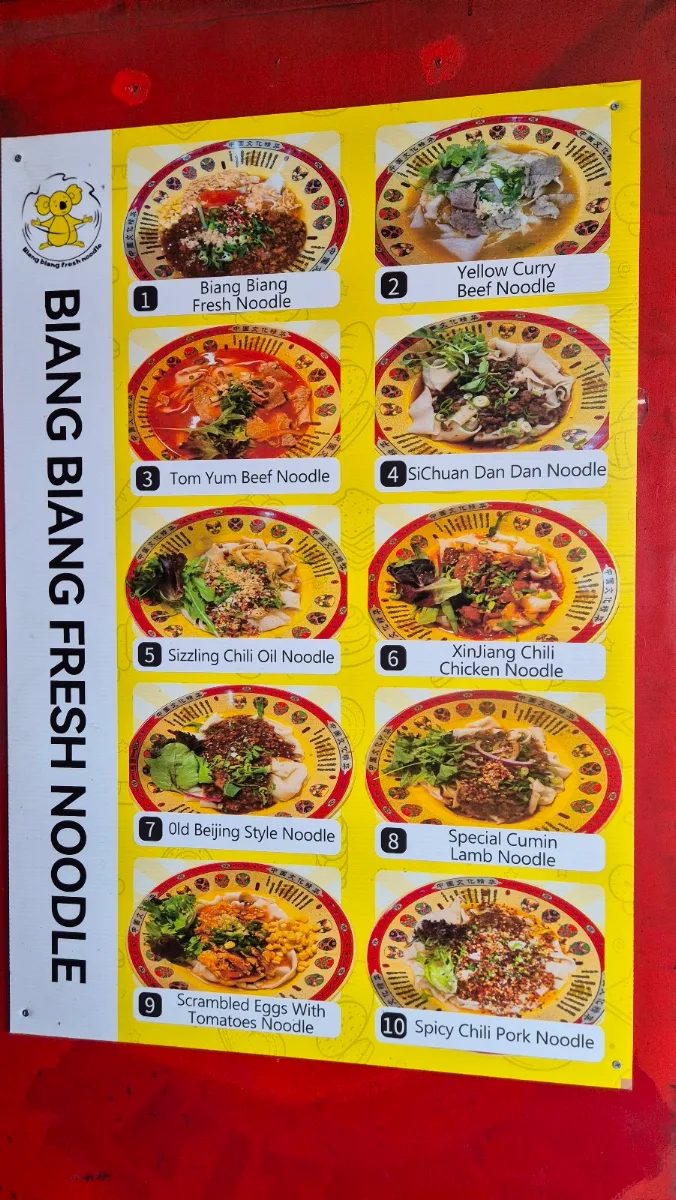 Menu, Biang Biang Fresh Noodle