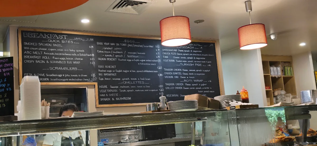 Menu, Cafe Ella