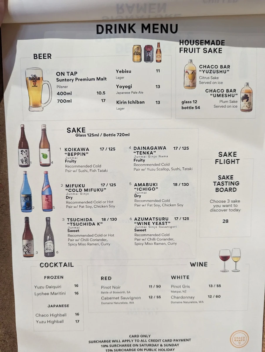 Menu, Chaco Ramen Bondi