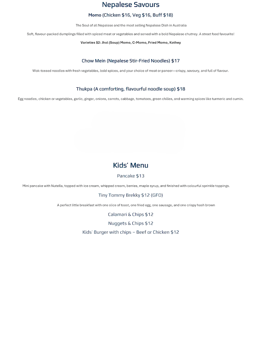 Menu, Soul Marry Savour