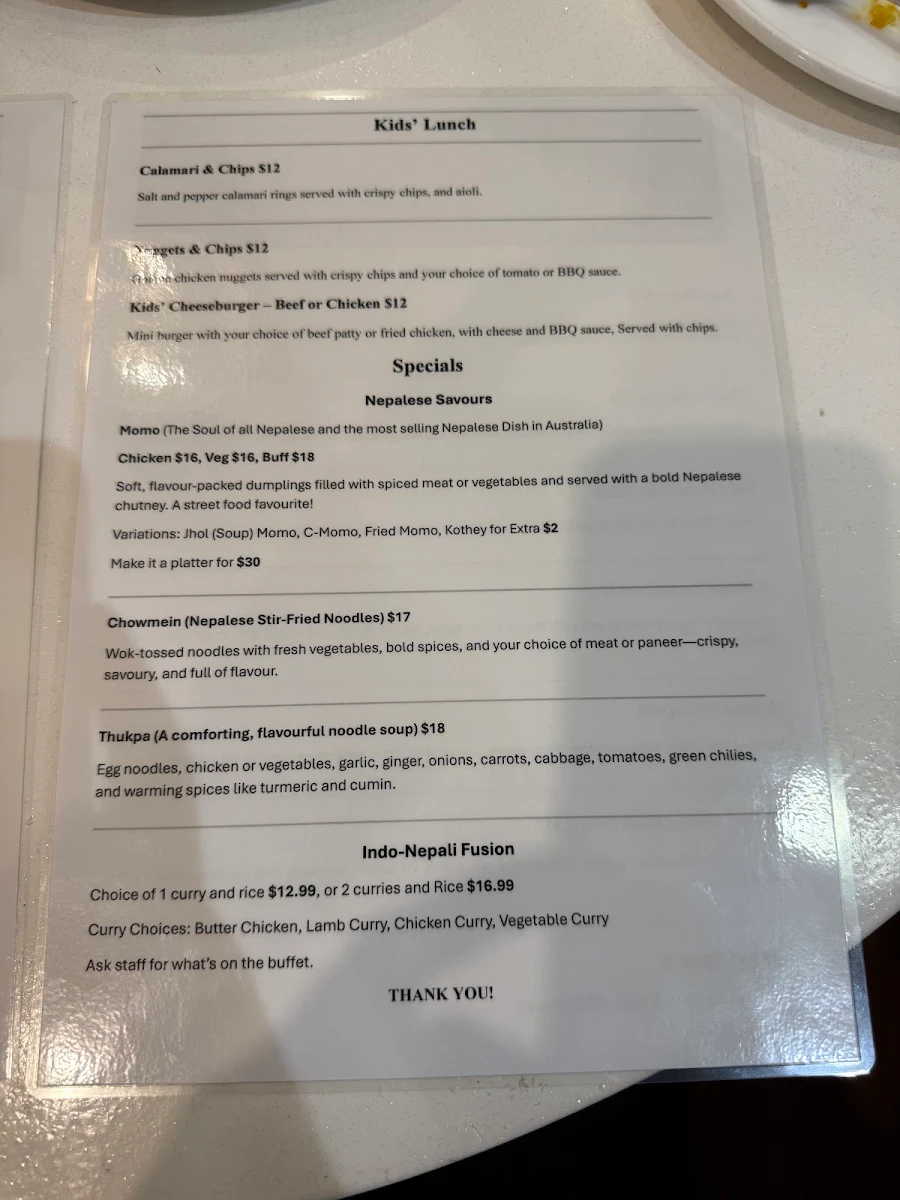 Menu, Soul Marry Savour