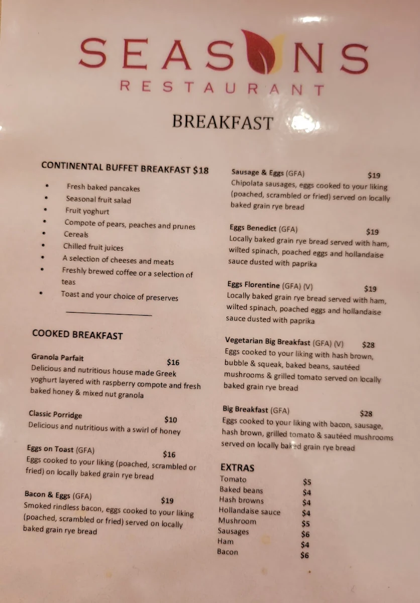 Menu, Seasons