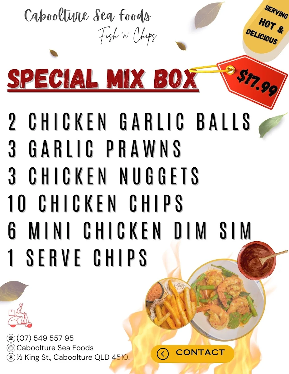 Menu, Caboolture Seafood Market (FISH & CHIPS SHOP)