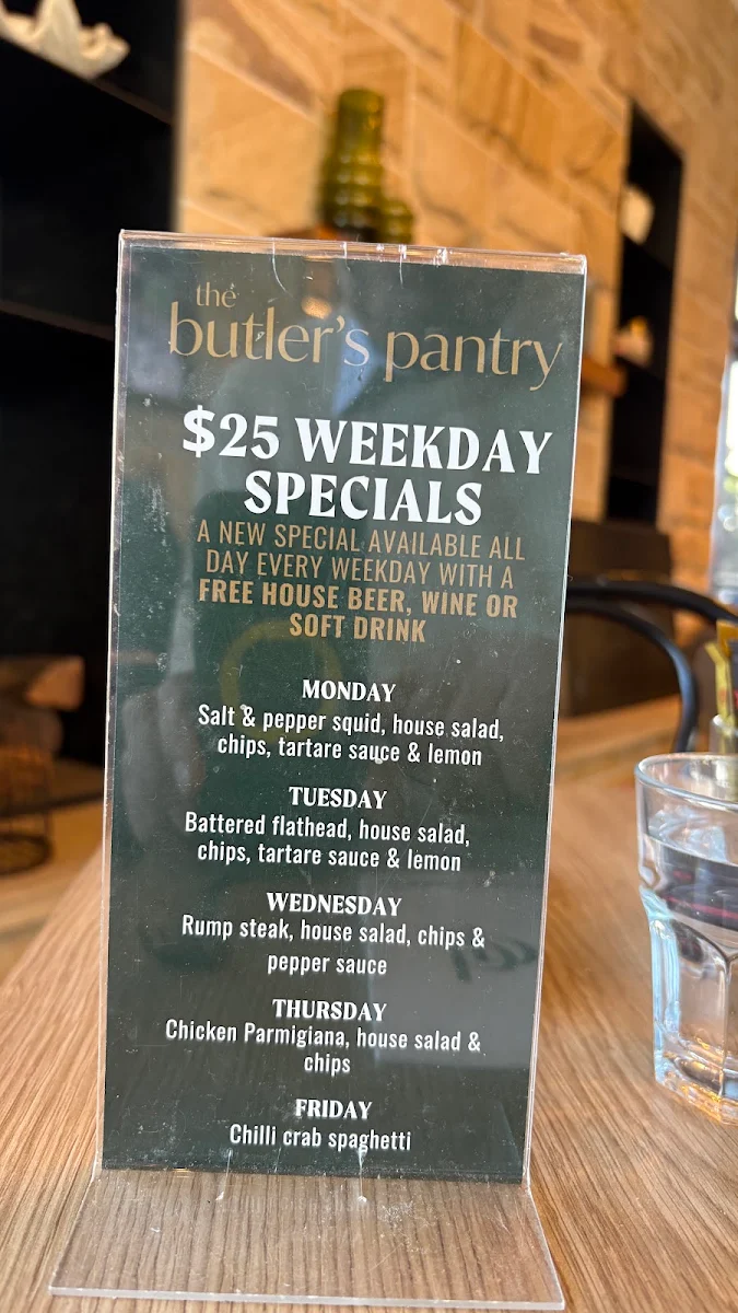 Menu, The Butler's Pantry Cafe