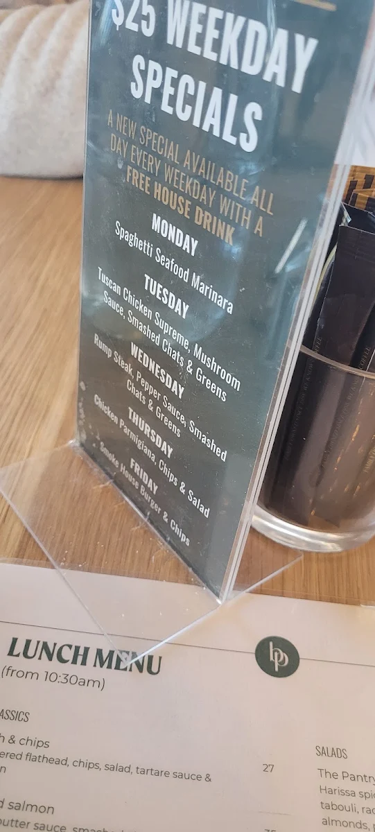 Menu, The Butler's Pantry Cafe