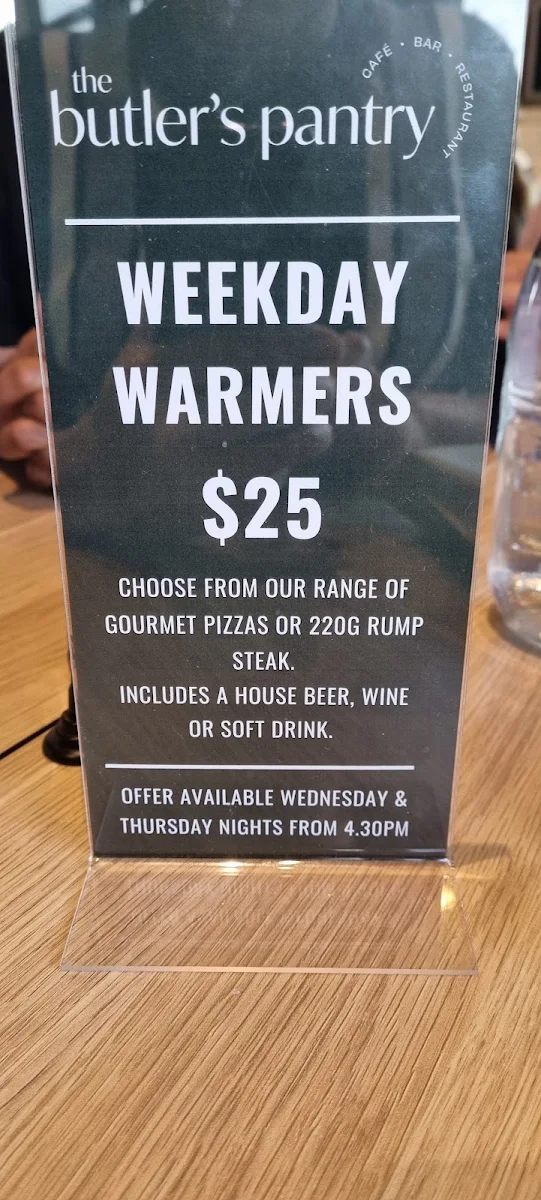 Menu, The Butler's Pantry Cafe