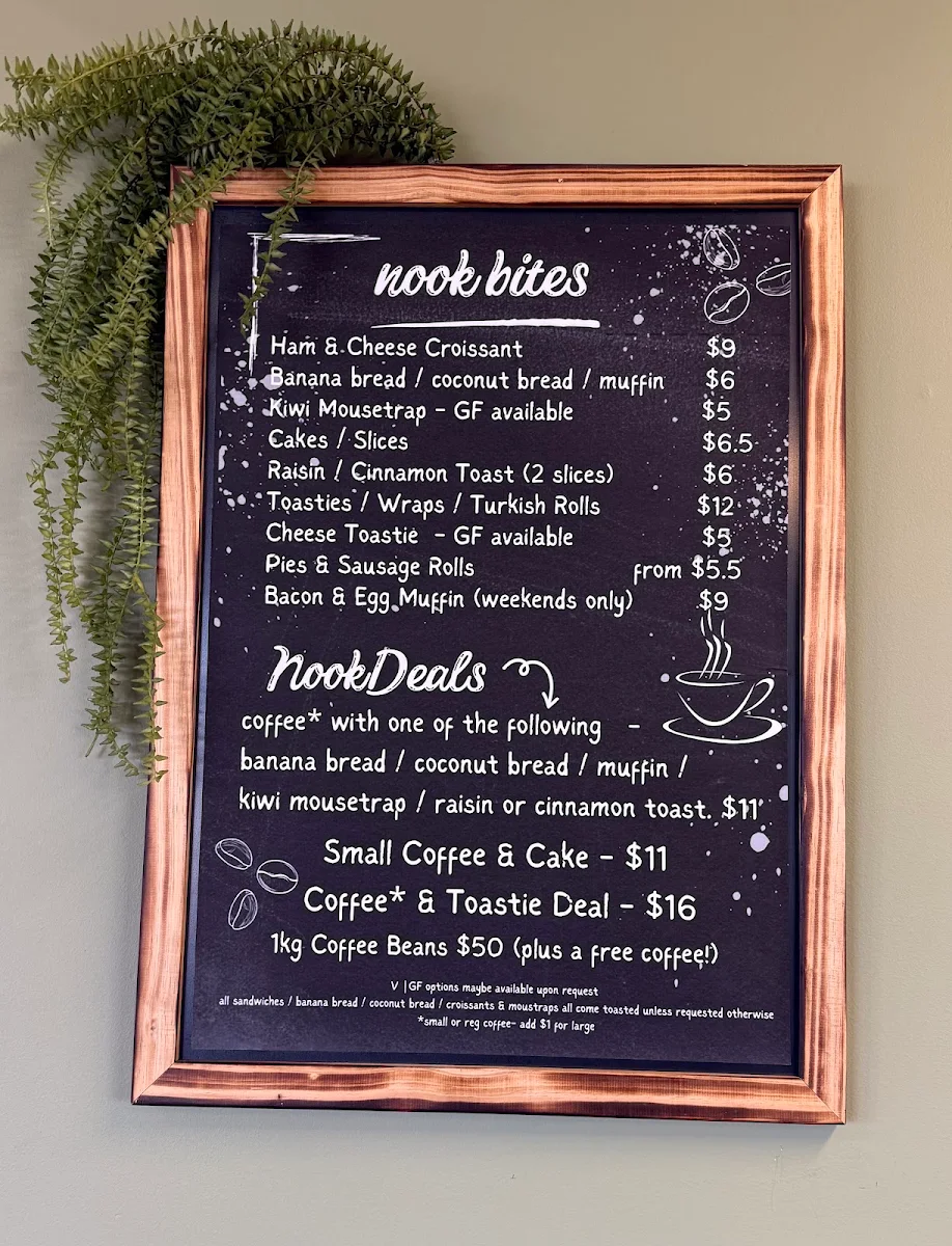 Menu, The Coffee Nook