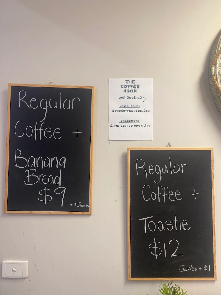 Menu, The Coffee Nook