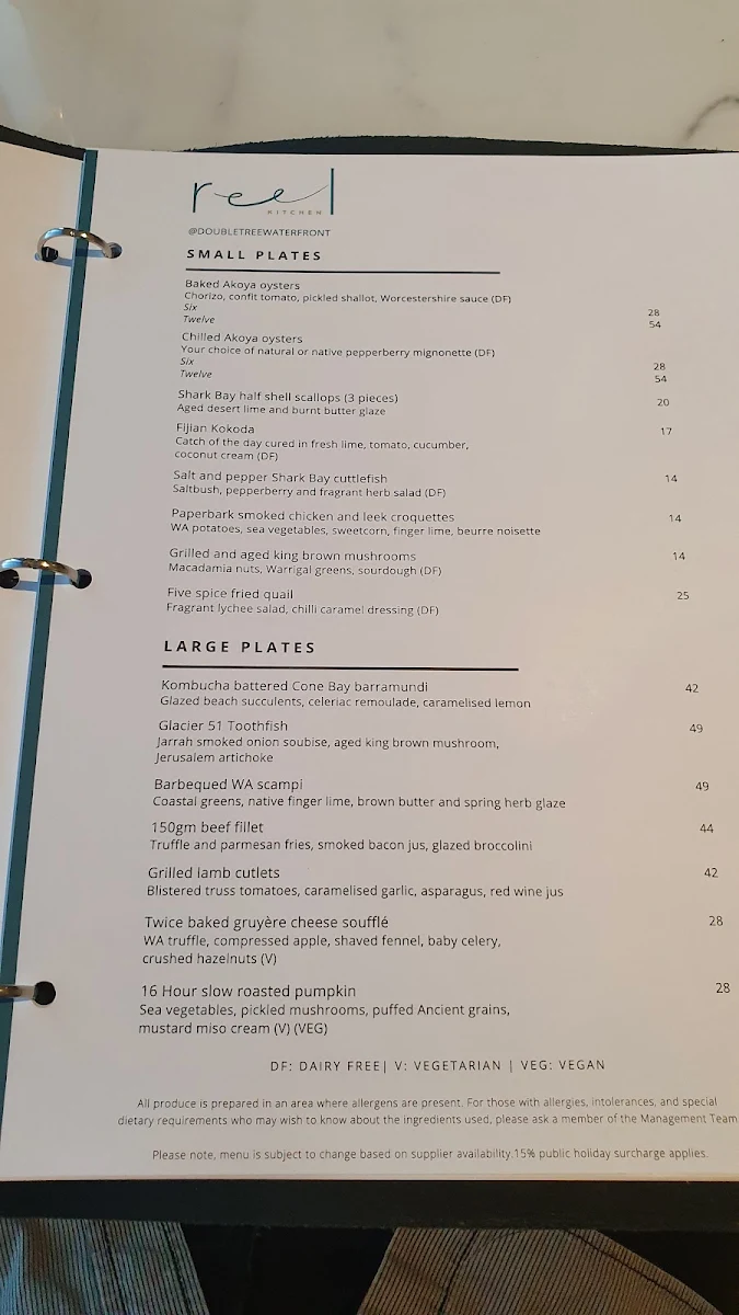 Menu, Reel Kitchen