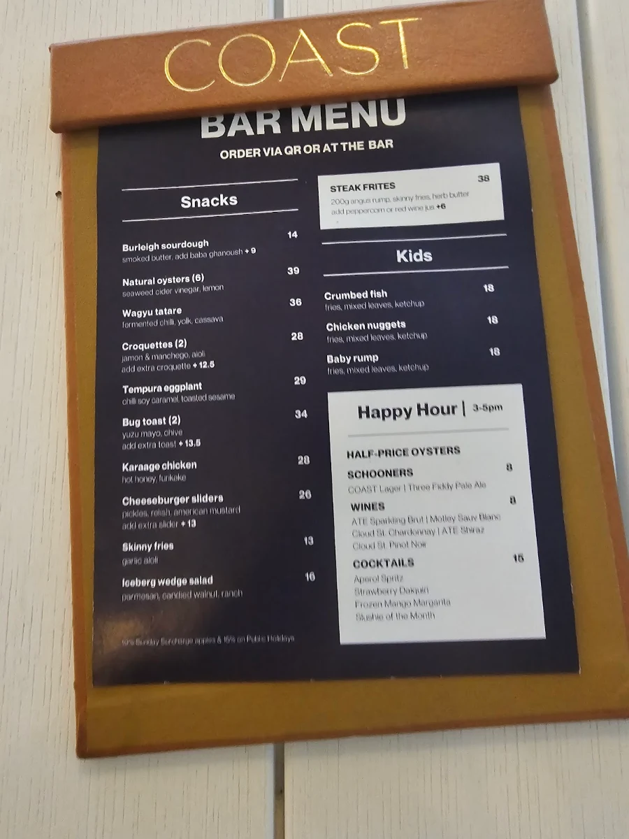 Menu, COAST