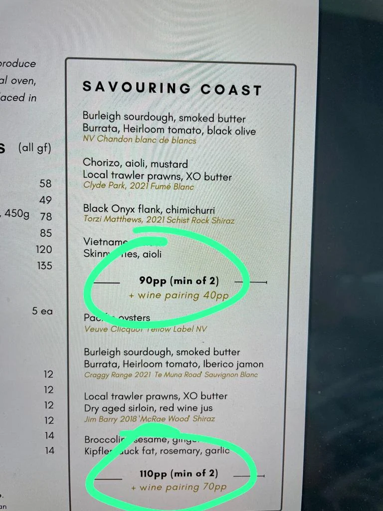 Menu, COAST